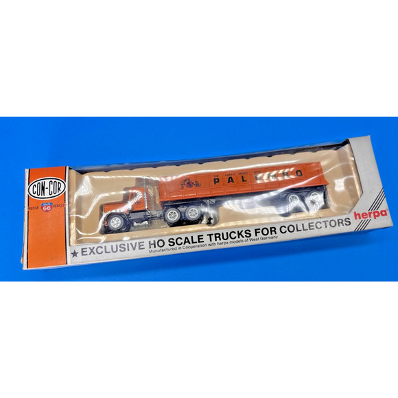 NOS w/box 1/87 HO Die cast Con-Cor PALUMBO Long Dump Tractor Trailer Semi - Picture 8 of 12